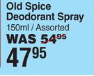 Old Spice Deodorant Spray Assorted-150ml 