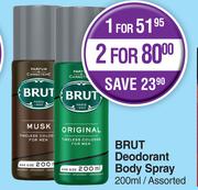Brut Deodorant Body Spray Assorted-200ml