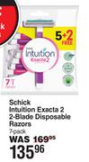 Schick Intuition Exacta 2 2-Blade Disposable Razors 7 Pack