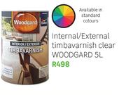 Woodgard Internal/External Timbavarnish (Clear)-5Ltr