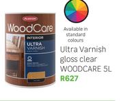 Woodcare Ultra Varnish Gloss (Clear)-5Ltr