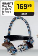 Grants Dog Toy Rubber & Rope-1's Each
