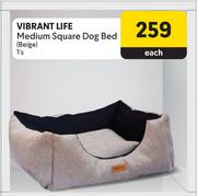 Vibrant Life Medium Square Dog Bed (Beige)-1's Each