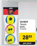 OL'Roy Tennis Balls (3 Pack)-Per Pack