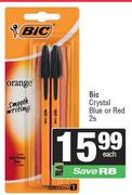 Bic Crystal Blue Or Red-2s Each