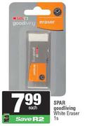 Spar Good Living White Eraser-1s Each