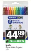 Marlin Retractable Crayons-12s Each