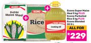 Econo Super Maize Meal 5Kg+Econo Parboiled Rice 5Kg+Econo Blended Oil 5L-All FOr