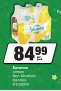 Savanna Lemon Non Alcoholic Handies-6 x 330ml Per Pack