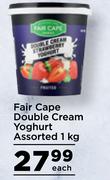 Fair Cape Double Cream Yoghurt Assorted-1Kg Each