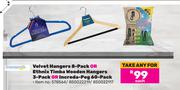 Homemark Velvet Hangers 8 Pack Or Ethnix Timba Wooden Hangers 3 Pack Or Increda Peg 60 Pack-Any For