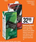 Robertson Winery Crispy Dry White,Extra Light White,Natural Swet White,Natural Sweet Rose-1Ltr