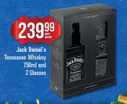Jack Daniel's Tennessee Whisky-750ml & 2 Glasses-Per Pack