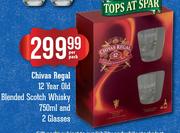 Chivas Regal 12 Year Old Blended Scotch Whisky-750ml & 2 Glasses-Per Pack