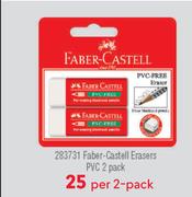 Faber Castell Erasers PVC-Per 2 Pack