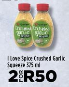 I Love Spice Crushed Garlic Squeeze-For 2 x 375ml