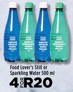 Food Lover's Still Or Sparkling Water-For 4 x 500ml