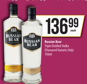 Russian Bear Triple Distilled Vodka (Flavoured Variants Only)-750ml Each