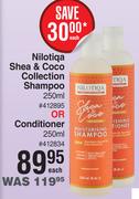 Nilotiqa Shea & Coco Collection Shampoo 250ml Or Conditioner 250ml-Each