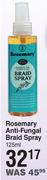 Rosemary Anti Fungal Braid Spray-125ml Each