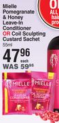 Mielle Pomegranate & Honey Leave In Conditioner Or Coil Sculpting Custard Sachet 55ml-Each