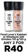 Food Lover's Kalahari Or Himalayan Salt Grinder-For Any 2 x 110g/120g