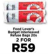 Food Lover's Budget Interleaved Refuse Bags 20's Pack-For 2