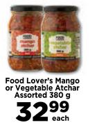 Food Lover's Mango Or Vegetable Atchar Assorted-380g Each