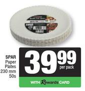 Spar Paper Plates 230mm-50 Per Pack