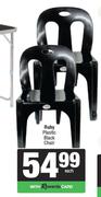 Ruby Plastic Black Chair-Each