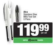 Alva Stainless Steel BBQ 3 Piece Tool Set-Per Set