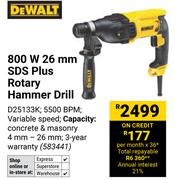 DeWalt 800W 26mm SDS Plus Rotary Hammer Drill D25133K 583441