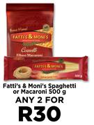 Fatti's & Moni's Spaghetti Or Macaroni-For Any 2 x 500g