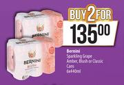 Bernini Sparkling Grape Amber, Blush Or Classic Cans-For 2 x 6 x 440ml
