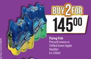 Flying Fish Pressed Lemon Or Chilled Green Apple Handies-For 2 x 6 x 330ml