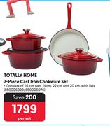 Totally Home 7 Piece Cast Iron Cookware Set-Per Set