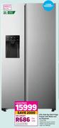 Hisense 474L Side By Side Fridge Freezer With Water & Ice Dispenser