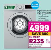 Hisense 8kg Silver Tumble Dryer DVDL80S