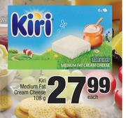 Kiri Medium Fat Cream Cheese-108g Each