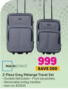 Mainstays 2-Piece Grey Melange Travel Set