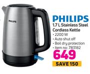 Philips Stainless Steel Cordless Kettle-1.7L