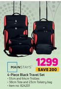 Mainstays 4-Piece Black Travel Set