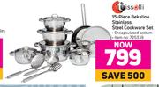 Tissolli 15-Piece Bekaline Stainless Steel Cookware Set
