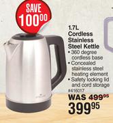 Stellar 1.7Ltr Cordless Stainless Steel Kettle
