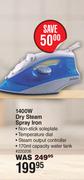 Sunbeam 1400W Dry Steam Spray Iron