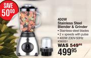 Sunbeam 400W Stainless Steel Blender & Grinder