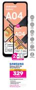2 x Samsung Galaxy A04 4G Smartphone-On 1.2GB Red Top Up Core More Data + On Promo 75