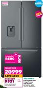 Hisense 575Ltr French Door Fridge Freezer With Drawer H760FSB-WD