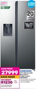 Samsung 617Ltr Side-By-Side Black Mirror Fridge Freezer RS64R53
