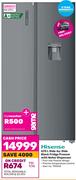 Hisense 670Ltr Side-By-Side Black Fridge Freezer With Water Dispenser 795942